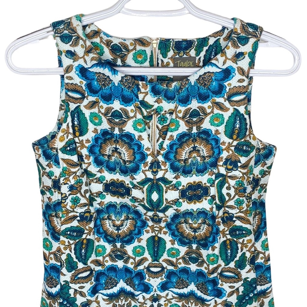 Just Taylor ethnic floral print shift dress with keyhole neckline size 2 - Picture 3 of 11